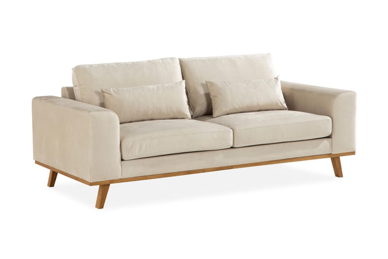 Copenhagen 2-Pers. Veloursofa - Beige - Velour sofaer - 2 personers sofa