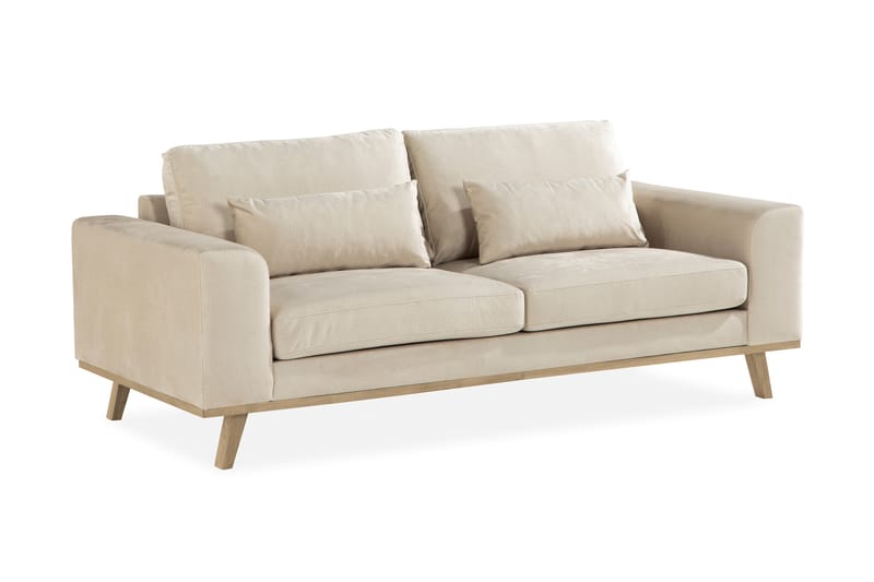 Copenhagen 2-Pers. Veloursofa - Beige - Velour sofaer - 2 personers sofa