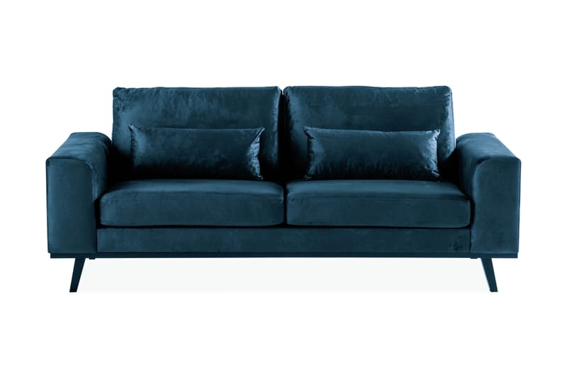 Copenhagen 2-pers Sofa Velour - Blå - Velour sofaer - 2 personers sofa