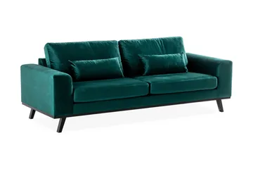 Copenhagen 3-personers Fløjlssofa - Grøn - Møbler - Sofaer - Velour sofaer