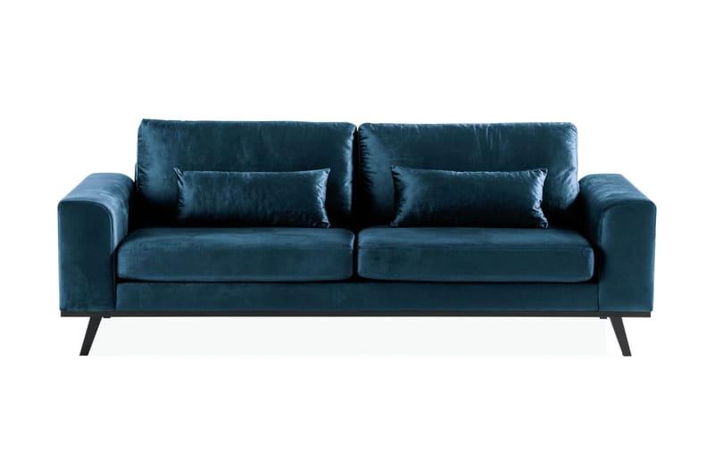 Copenhagen 3-personers Fløjlssofa - Blå - Møbler - Sofaer - Velour sofaer