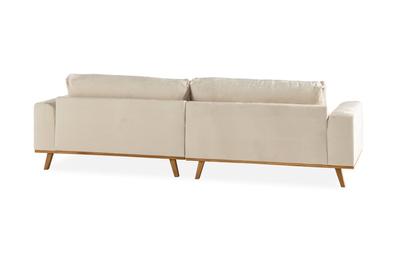 Copenhagen 4-Pers. Sofa Velour - Beige - Velour sofaer - 4 personers sofa