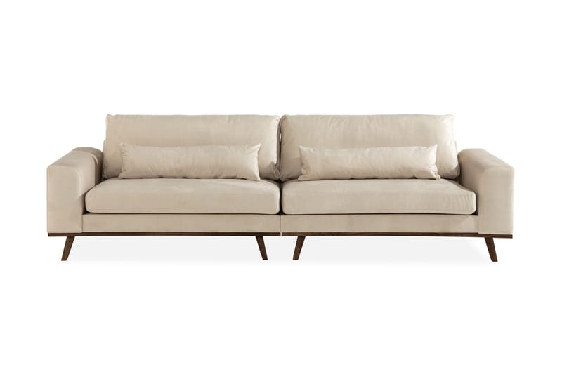 Copenhagen 4-personers Fløjlssofa - Beige - Møbler - Sofaer - Velour sofaer