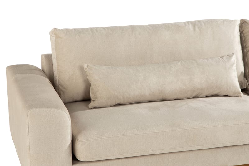 Copenhagen 4-Pers. Sofa Velour - Beige - Velour sofaer - 4 personers sofa