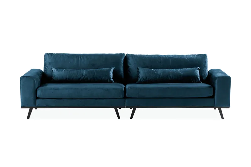 Copenhagen 4-personers Fløjlssofa - Blå - Møbler - Sofaer - Velour sofaer