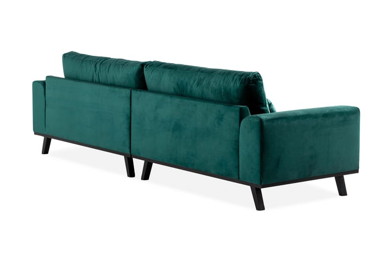 Copenhagen 4-Personers Sofa Velour - Grøn - Velour sofaer - 4 personers sofa