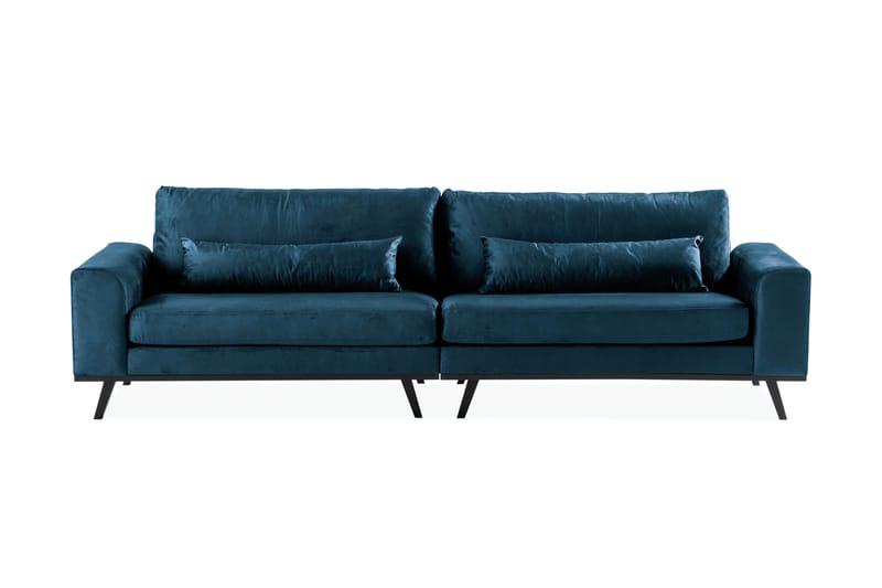 Copenhagen 4-Personers Sofa Velour - Blå - Velour sofaer - 4 personers sofa