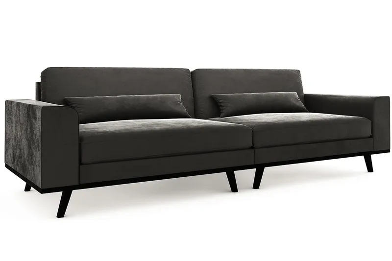 Copenhagen 4-personers Fløjlssofa - Mørkegrå - Møbler - Sofaer - Velour sofaer