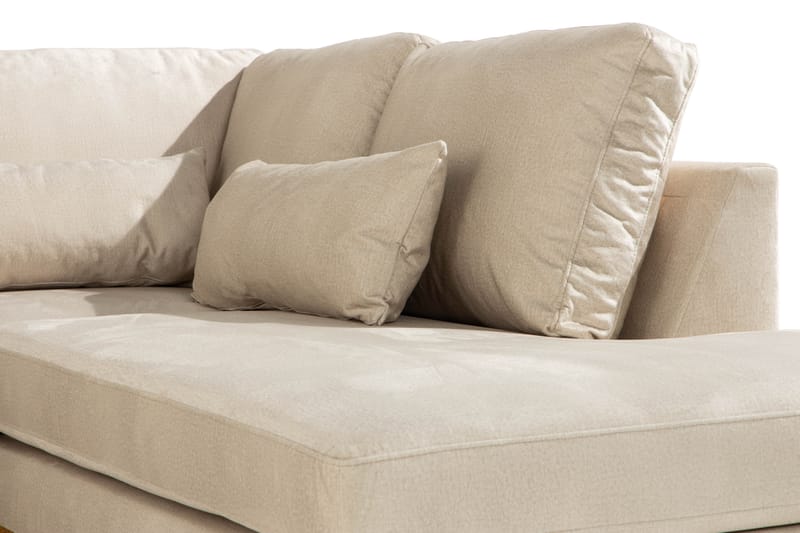 Copenhagen 5-personers Højrevendt U-formet Large Sofa med Divan og Chaiselong i Fløjl - Beige - Møbler - Sofaer - Velour sofaer