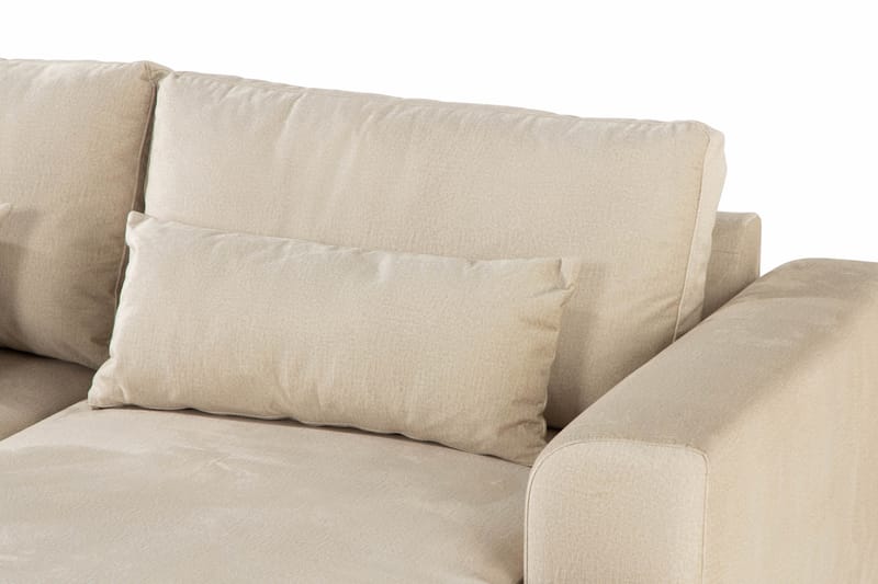 Copenhagen 5-personers Venstrevendt U-formet Sofa med Divan og Chaiselong i Fløjl - Beige - Møbler - Sofaer - Velour sofaer