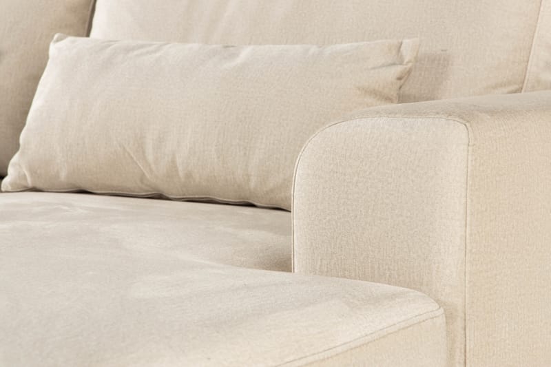 Copenhagen 5-personers Venstrevendt U-formet Sofa med Divan og Chaiselong i Fløjl - Beige - Møbler - Sofaer - Velour sofaer