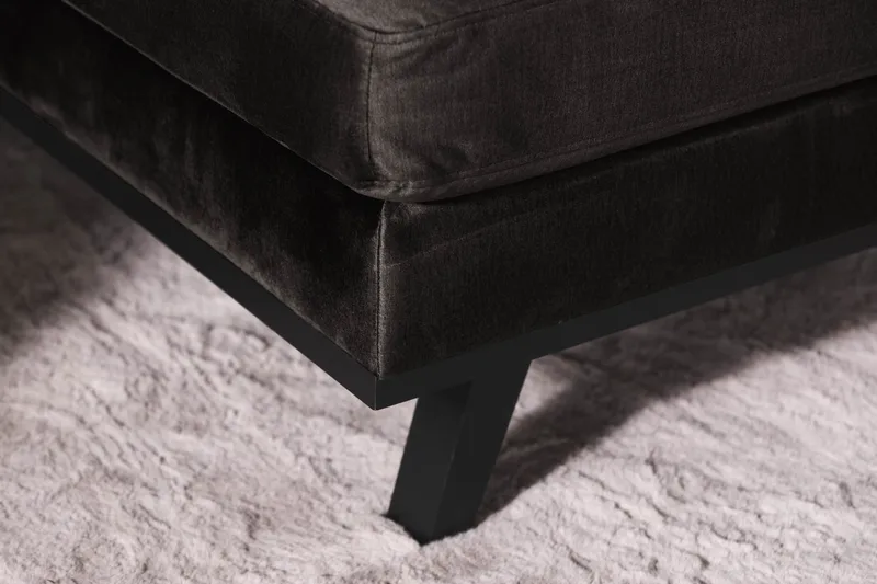 Copenhagen 5-personers Højrevendt U-formet Sofa med Divan og Chaiselong i Fløjl - Mørkegrå - Møbler - Sofaer - Velour sofaer