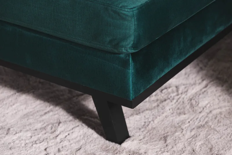 Copenhagen 5-personers Venstrevendt U-formet Sofa med Divan og Chaiselong i Fløjl - Grøn - Møbler - Sofaer - Velour sofaer