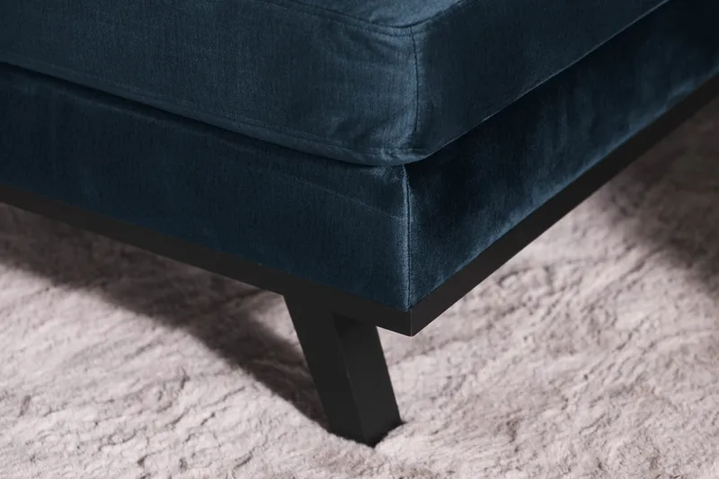 Copenhagen 5-personers Venstrevendt U-formet Sofa med Divan og Chaiselong i Fløjl - Blå - Møbler - Sofaer - Velour sofaer