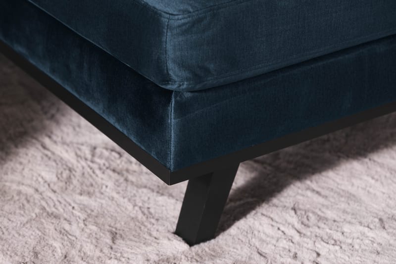 Copenhagen 5-personers Højrevendt U-formet Sofa med Divan og Chaiselong i Fløjl - Blå - Møbler - Sofaer - Velour sofaer