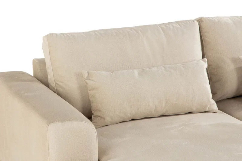 Copenhagen 5-personers Højrevendt U-formet Sofa med Divan og Chaiselong i Fløjl - Beige - Møbler - Sofaer - Velour sofaer