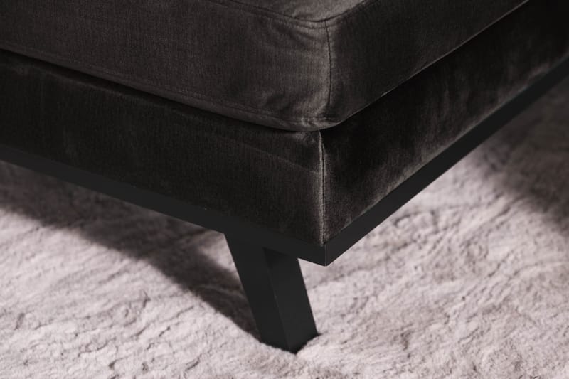 Copenhagen 5-personers Venstrevendt U-formet Sofa med Divan og Chaiselong i Fløjl - Mørkegrå - Møbler - Sofaer - Velour sofaer