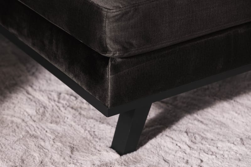 Copenhagen 5-personers Højrevendt U-formet Sofa med Divan og Chaiselong i Fløjl - Mørkegrå - Møbler - Sofaer - Velour sofaer