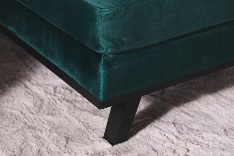 Copenhagen 5-personers Højrevendt U-formet Sofa med Divan og Chaiselong i Fløjl - Grøn - Møbler - Sofaer - Velour sofaer