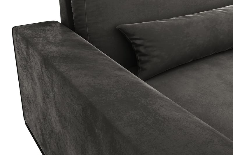 Copenhagen 5-personers Højrevendt U-formet Sofa med Divan og Chaiselong i Fløjl - Mørkegrå - Møbler - Sofaer - Velour sofaer