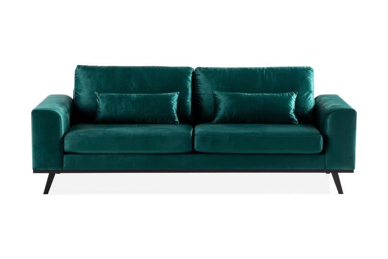 Copenhagen Sammetssoffa 3-personers - Grøn - Velour sofaer - 3 personers sofa