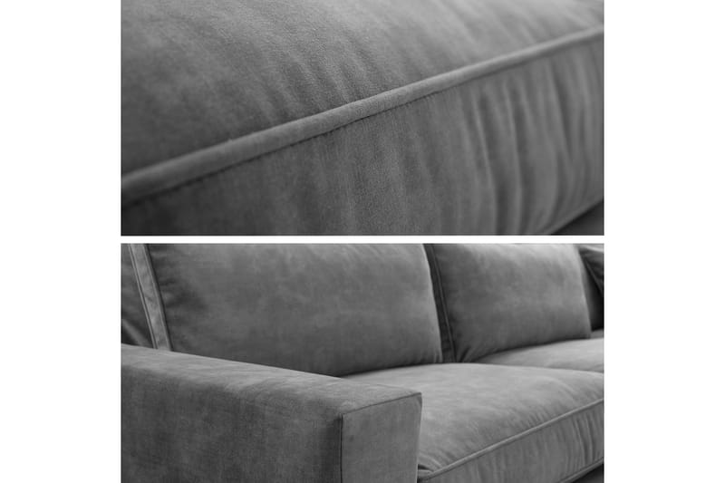 Corblack 3-personers hjørnesofa - velour/lyserød - Sofa med chaiselong - Velour sofaer - 3 personers sofa med chaiselong