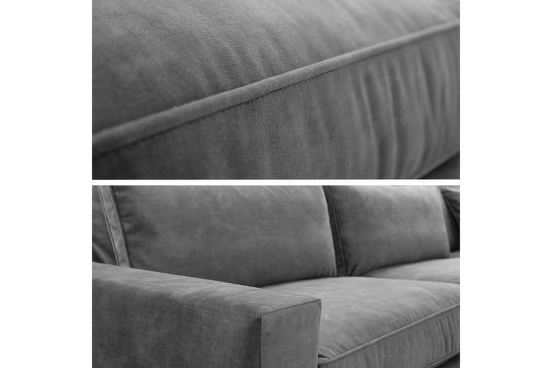 Corblack 3-personers hjørnesofa - velour / Grå - Møbler - Sofaer - Velour sofaer