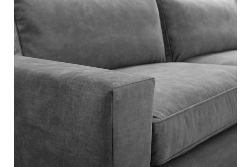 Corblack 3-personers hjørnesofa - velour / Grå - Møbler - Sofaer - Velour sofaer