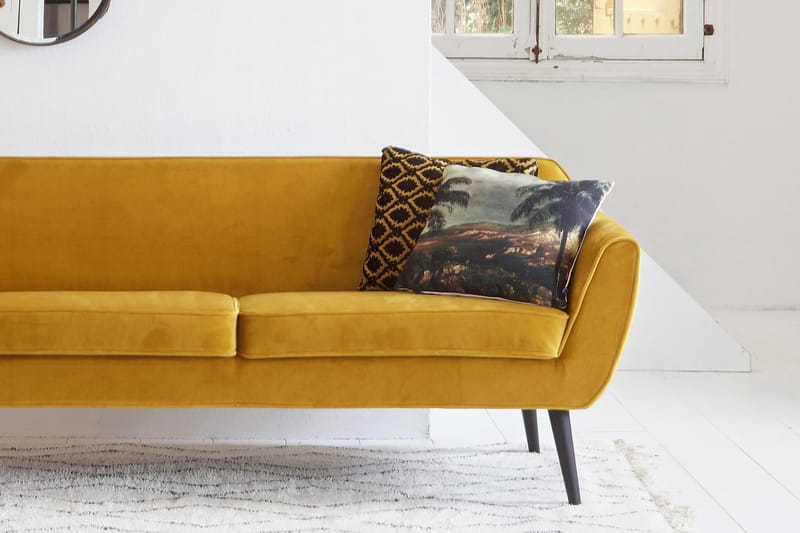 Corollos Sofa - Okker - Velour sofaer - 3 personers sofa