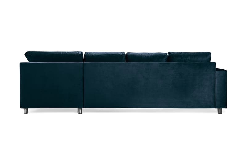 Crazy 4-personers Højrevendt U-formet Large Sofa med Chaiselong i Fløjl - Blå - Møbler - Sofaer - U Sofa