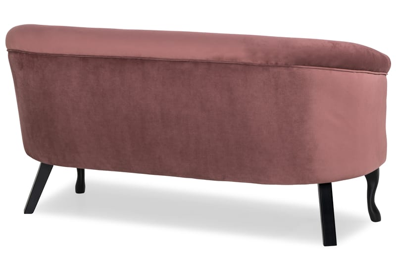 Dahlia Siss Sofa - Rustlyserød Velour - Velour sofaer - 2 personers sofa