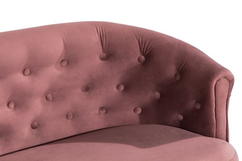 Dahlia Siss Sofa - Rustlyserød Velour - Møbler - Sofaer - Velour sofaer