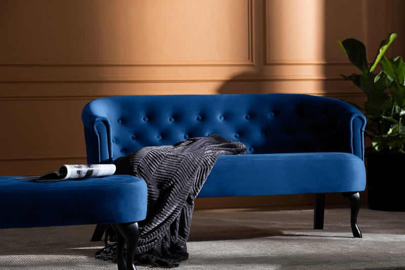 Dahlia Siss Sofa Velour - Blå - Møbler - Sofaer - Velour sofaer