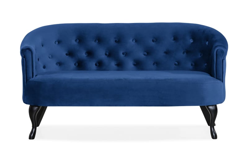 Dahlia Siss Sofa Velour - Blå - Velour sofaer - 2 personers sofa