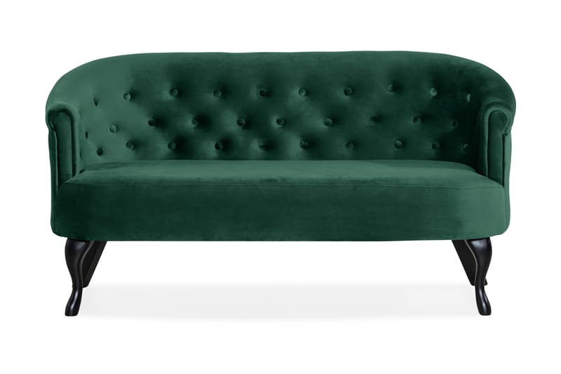 Dahlia Siss Sofa Velour - Mørkegrøn - Velour sofaer - 2 personers sofa