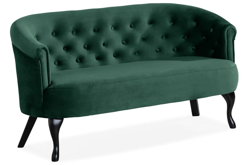 Dahlia Siss Sofa Velour - Mørkegrøn - Møbler - Sofaer - Velour sofaer