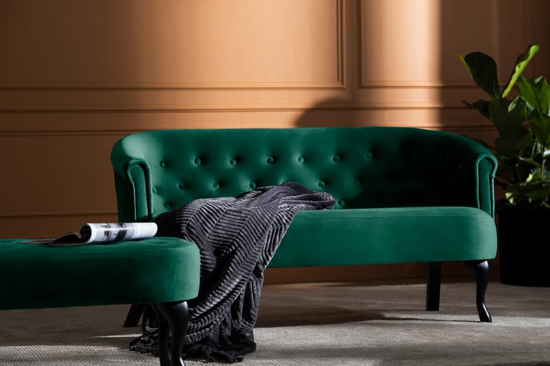 Dahlia Siss Sofa Velour - Mørkegrøn - Møbler - Sofaer - Velour sofaer