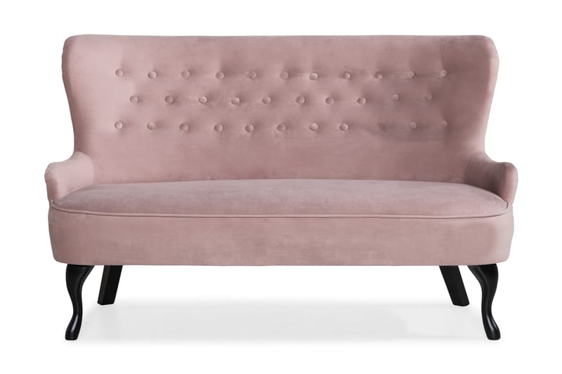 Dahlia Sofa - Lys Rosa Velour - Velour sofaer - 2 personers sofa