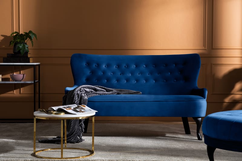 Dahlia Sofa Velour - Blå - Møbler - Sofaer - Velour sofaer
