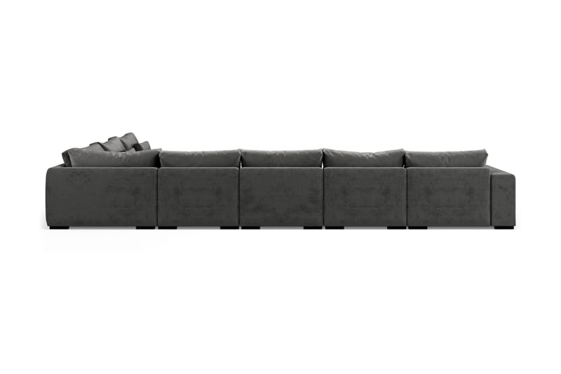 Dubai Stor U-modulsofa med Chaiselong Venstre Fløjl 527 cm - Mørkegrå - Møbler - Sofaer - Modulsofaer - Komplet modulsofa