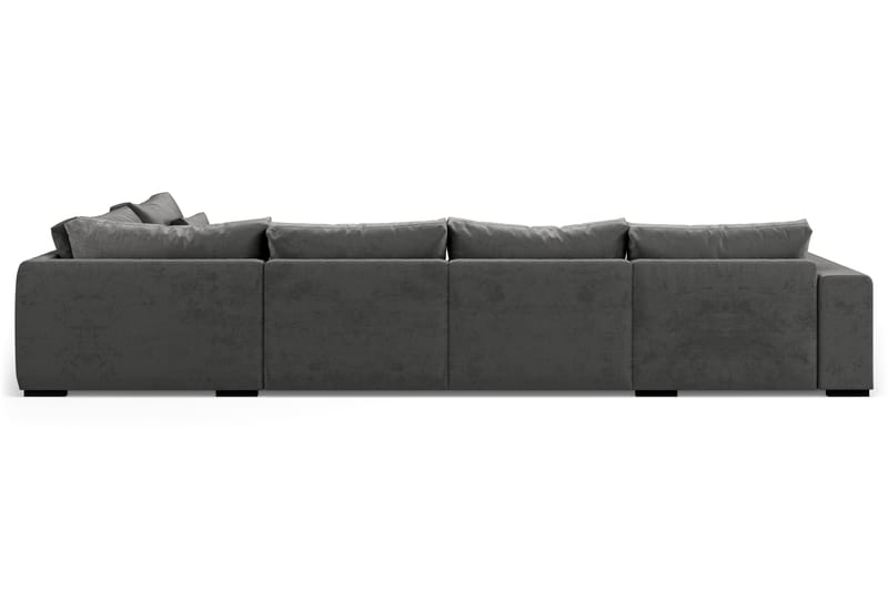 Dubai Stor U Sofa modul med Chaiselong Venstre Fløjl Ekstra dyb - Mørkegrå - Møbler - Sofaer - Velour sofaer