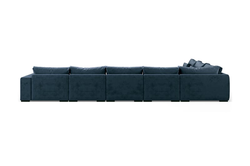 Dubai U-modulsofa Large med Chaiselong Højre Velour - Blå - Velour sofaer - Komplet modulsofa