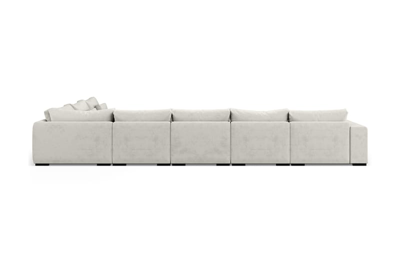 Dubai U-modulsofa Large med Chaiselong Venstre Velour - Hvid - Møbler - Sofaer - Velour sofaer