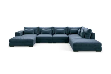 Dubai U-modulsofa med divan venstre fløjl ekstra dyb