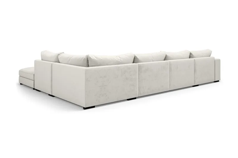 Dubai U-modulsofa med divan venstre fløjl ekstra dyb - hvid - Møbler - Sofaer - Modulsofaer - Komplet modulsofa