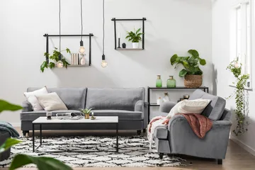 Howard-sofa uden divan og chaiselong Bloomington Howard Classic fløjlsofa 3,5-personers Vera 2, Grå velour - Møbler - Sofaer - 3 personers sofa