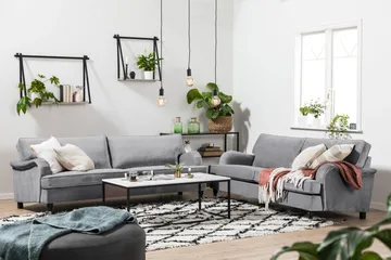 Howard-sofa uden divan og chaiselong Bloomington Howard Classic fløjlsofa 3,5-personers Vera 2, Grå velour - Møbler - Sofaer - 3 personers sofa