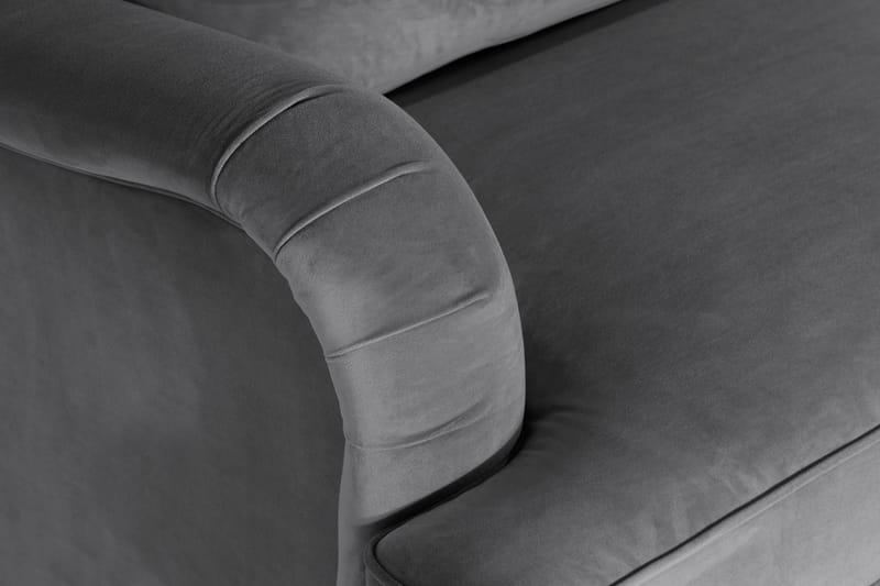 Howard-sofa uden divan og chaiselong Bloomington Howard Classic fløjlsofa 3,5-personers Vera 2, Grå velour - Møbler - Sofaer - 3 personers sofa