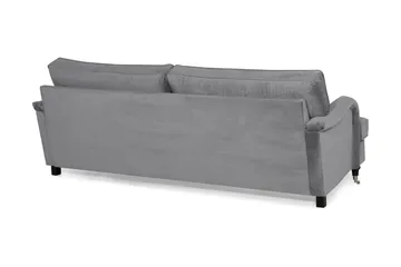 Howard-sofa uden divan og chaiselong Bloomington Howard Classic fløjlsofa 3,5-personers Vera 2, Grå velour - Møbler - Sofaer - 3 personers sofa