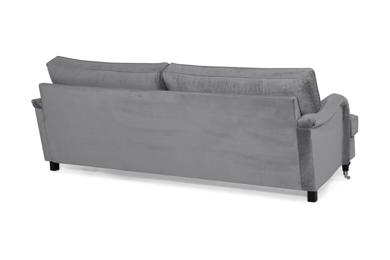 Howard-sofa uden divan og chaiselong Bloomington Howard Classic fløjlsofa 3,5-personers Vera 2, Grå velour - Møbler - Sofaer - 3 personers sofa